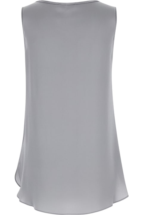 Fashion for Women Antonelli 'perugia' Grey Sleeveless Top With U Neckline In Silk Blend Woman
