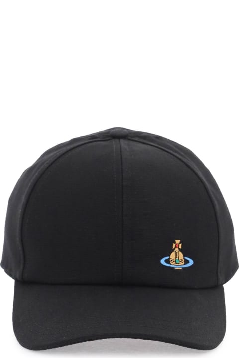 Accessories for Women Vivienne Westwood Uni Colour Baseball Cap With Orb Embroidery