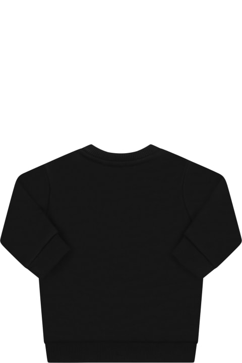Black Sweatshirt For Baby Kids With Logo