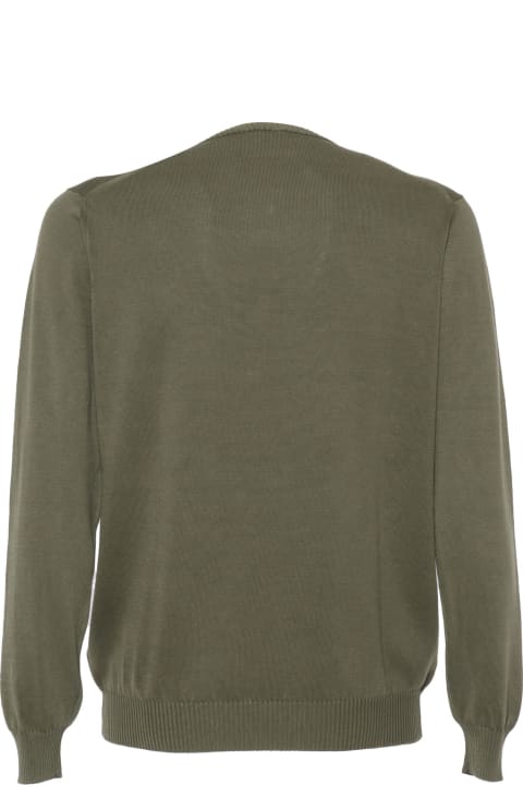 Clothing for Men Fedeli Green Giza Light Frosted Sweater