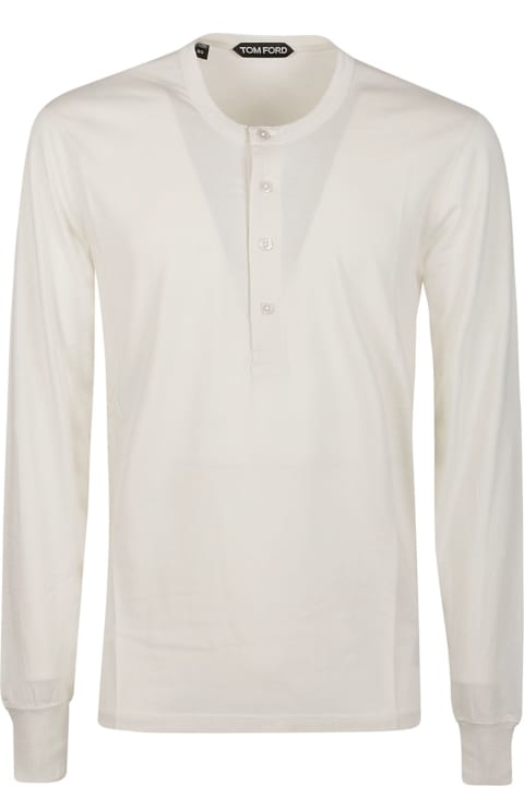 Tom Ford Clothing for Men Tom Ford Henley Long Sleeve Buttoned T-shirt