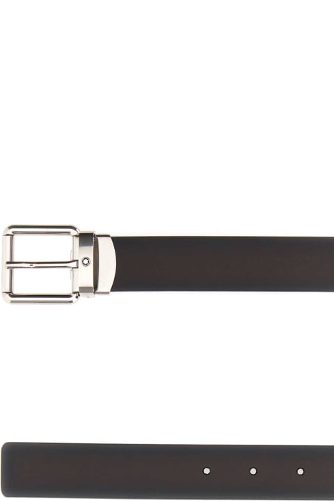 Belts for Men Montblanc Dark Brown Leather Belt