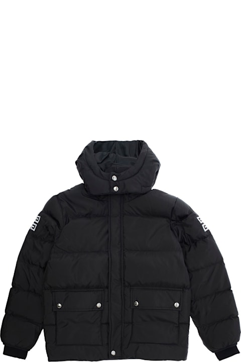 Givenchy Coats & Jackets for Boys Givenchy Black Down Jacket With Hood And Logo Detail On Sleeve And Rear In Tech Fabric Boy