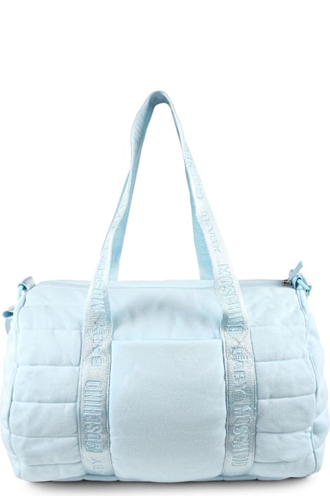 Moschino for Baby Girls Moschino Light Blue Mum Bag For Baby Boy With Teddyt Bear And Rainbow