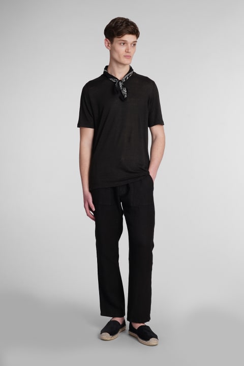 メンズ 120% Linoのウェア 120% Lino T-shirt In Black Linen