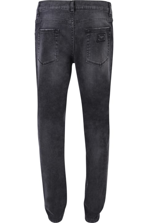 Jeans for Men Dolce & Gabbana Grey Stretch Denim Jeans