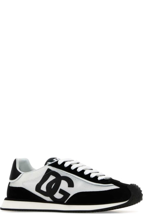Homeware Dolce & Gabbana Two-tone Suede And Mesh Dg Aria Sneakers