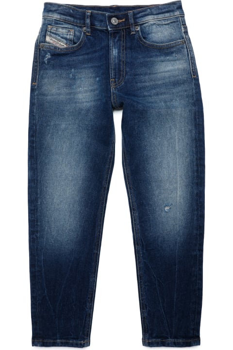 Fashion for Men Diesel D-lucas-j Trousers Dark Blue Tapered Jeans D-lucas With Rips
