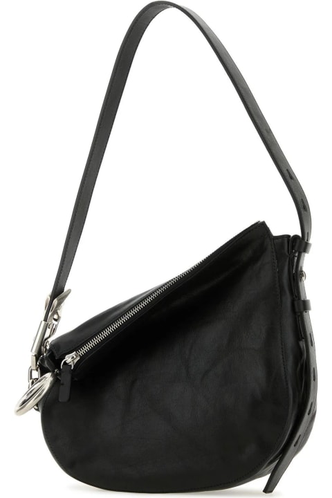 Burberry Totes for Women Burberry Black Leather Knight Small Shoulder Bag