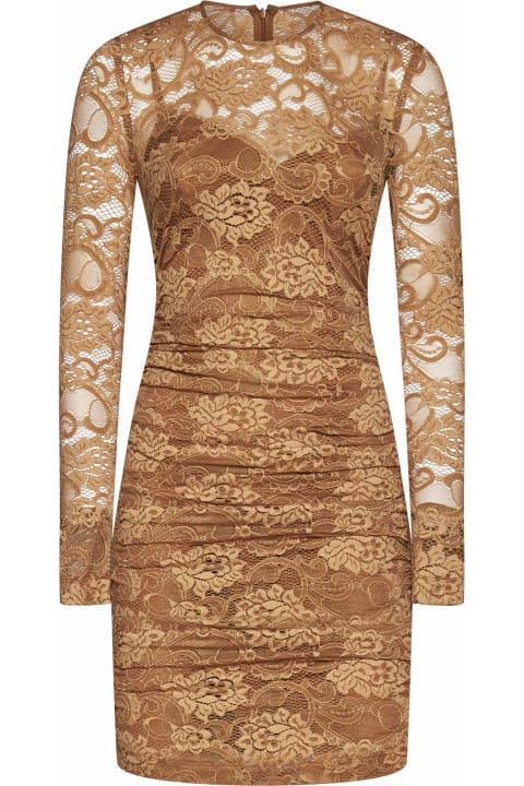 Dolce & Gabbana Dresses for Women Dolce & Gabbana Lace Paneled Longsleeved Short Dress