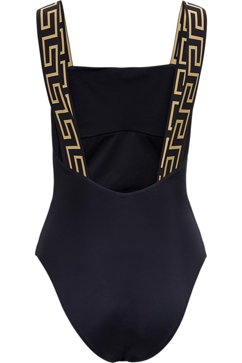 One-piece Swimsuit With Greca Straps