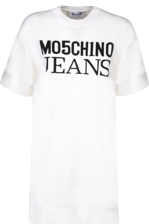 Moschino for Women Moschino Logo T-shirt Dress Black And White Cotton