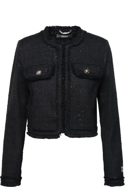Versace Coats & Jackets for Women Versace Black Cotton Blend Jacket