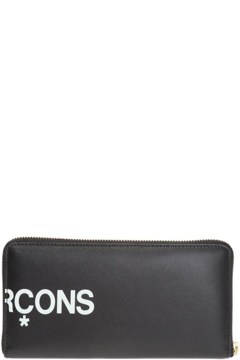 Wallets for Men Comme des Garçons Logo Printed Zipped Wallet