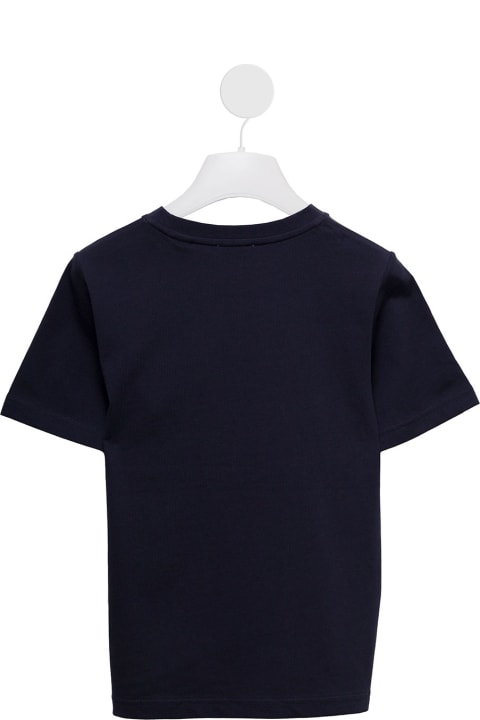 Burberry Kids Boy's Blue Cotton T-shirt With Logo