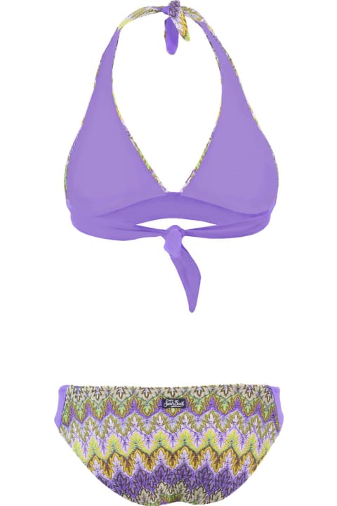 MC2 Saint Barth Swimwear for Women MC2 Saint Barth Chevron Lilac Knitted Triangle Bikini