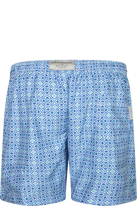 Peninsula Swimwear Clothing for Men Peninsula Swimwear Boxer Swim Shorts Blue/green Print