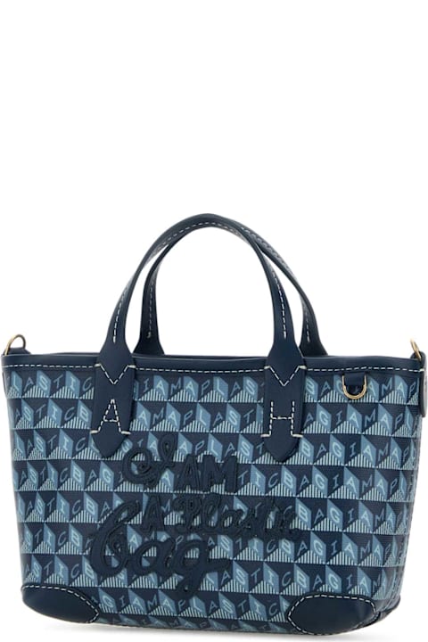 Anya Hindmarch for Men Anya Hindmarch Printed Canvas Mini I Am A Plastic Bag Handbag