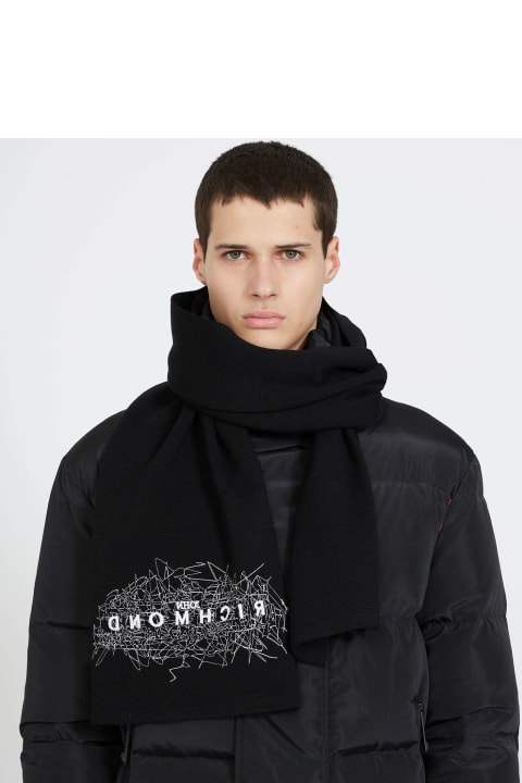 Scarves for Men John Richmond Scarf With Embroidered Detail