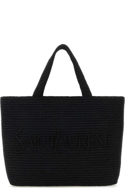 Fashion for Men Saint Laurent Black Raffia Saint Laurent Shopping Bag