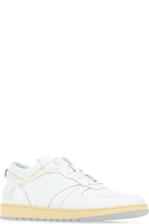 Rhude for Men Rhude White Leather Rhecess Sneakers