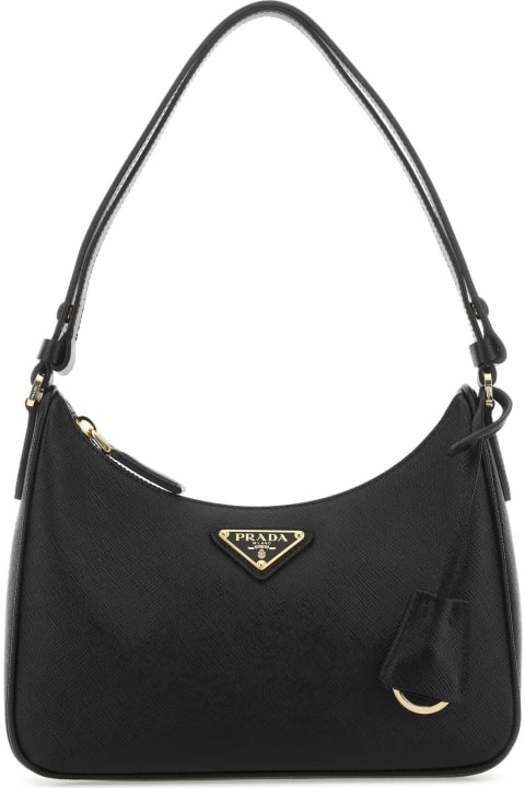 Fashion for Women Prada Black Leather Mini Prada Re-edition Shoulder Bag