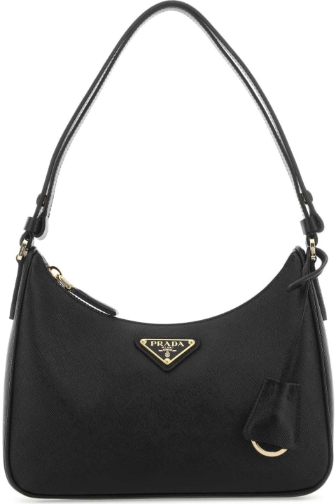 Prada Bags for Women Prada Black Leather Mini Prada Re-edition Shoulder Bag