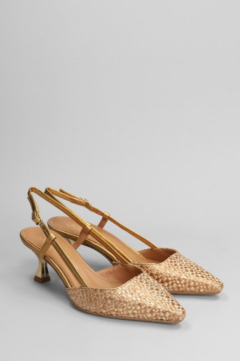 Julie Dee High-Heeled Shoes for Women Julie Dee Pumps In Copper Raffia