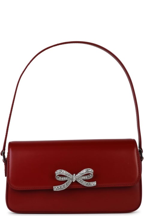 Shoulder Bags for Women self-portrait 'fiocco' Red Smooth Leather Bag