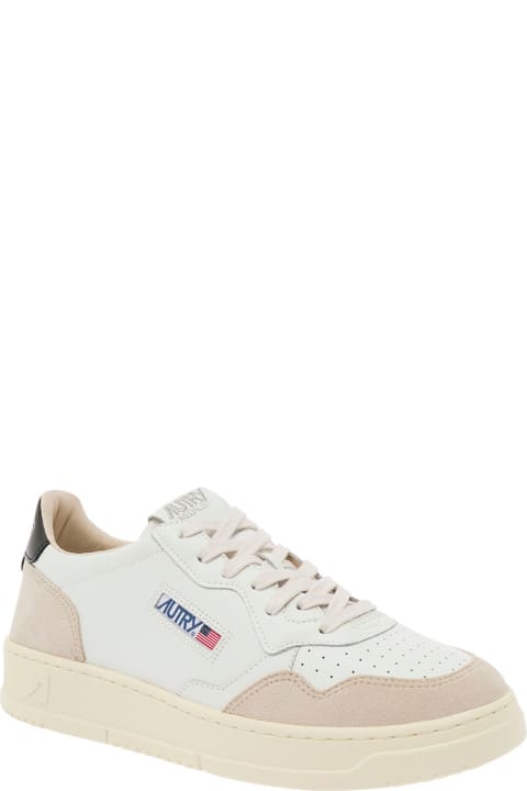 Fashion for Men Autry 'medalist' White Low Top Sneakers With Beige Suede Details In Leather Man