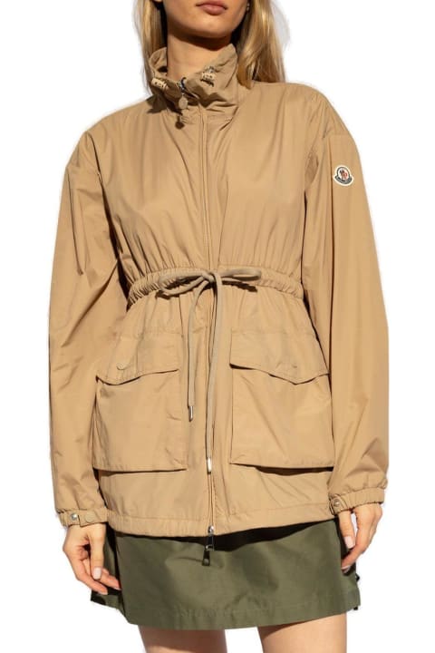 Coats & Jackets for Women Moncler Iadi Logo Patch Drawstring Jacket