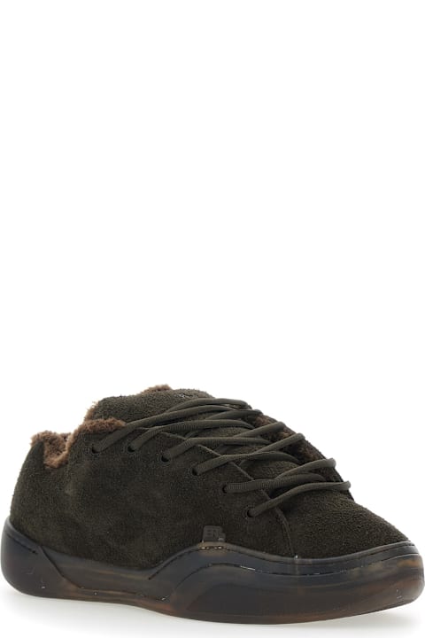 ERL for Kids ERL 'vamp Skate' Brown Low-top Sneaker With Front Logo In Velvet Man