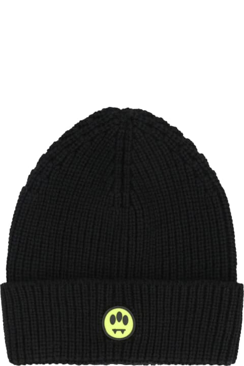 Hats for Women Barrow Black Beanie With Logo Patch