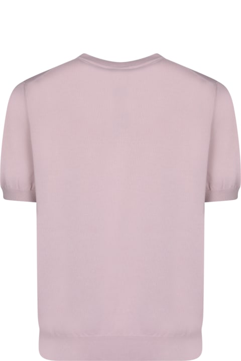 Canali Topwear for Men Canali Edges Pink/white T-shirt