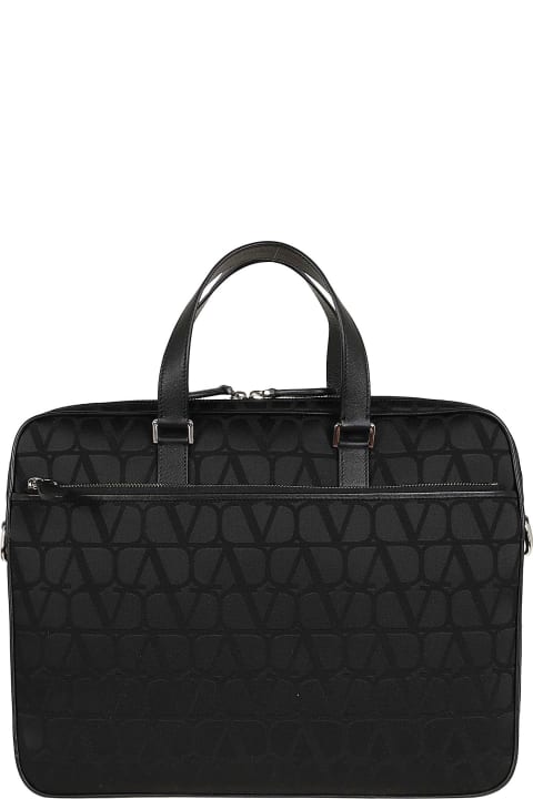 Bags for Men Valentino Garavani Double Handle Briefcase Toile Iconographe