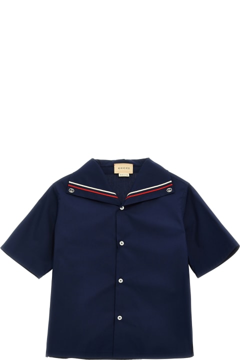 Fashion for Kids Gucci Collar Embroidery Shirt