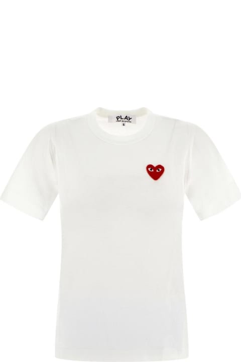 White Embroidered Heart T-shirt