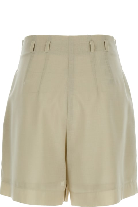 Philosophy di Lorenzo Serafini Pants & Shorts for Women Philosophy di Lorenzo Serafini Beige Bermuda Shorts With Pences And Belt Loops In Wool Blend Woman