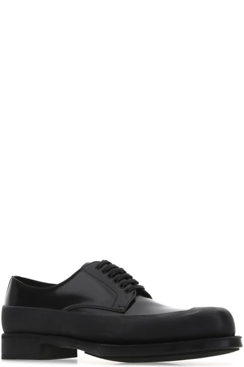 Black Leather And Rubber Lace-up Shoes