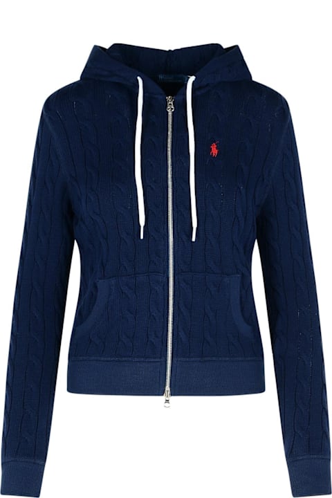 Homeware Polo Ralph Lauren Logo Embroidered Drawstring Zipped Hoodie