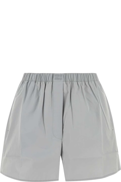 Miu Miu Pants & Shorts for Women Miu Miu Light Grey Cotton Shorts