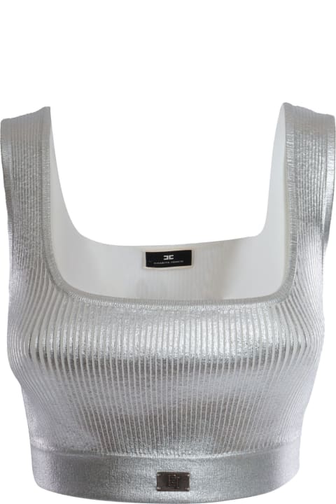 Topwear for Women Elisabetta Franchi Silver Tricot Top