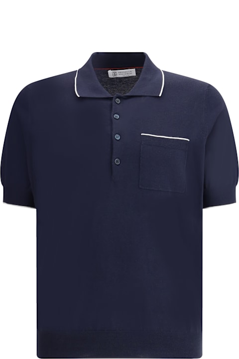 Topwear for Men Brunello Cucinelli Polo Shirt Whit Pocket