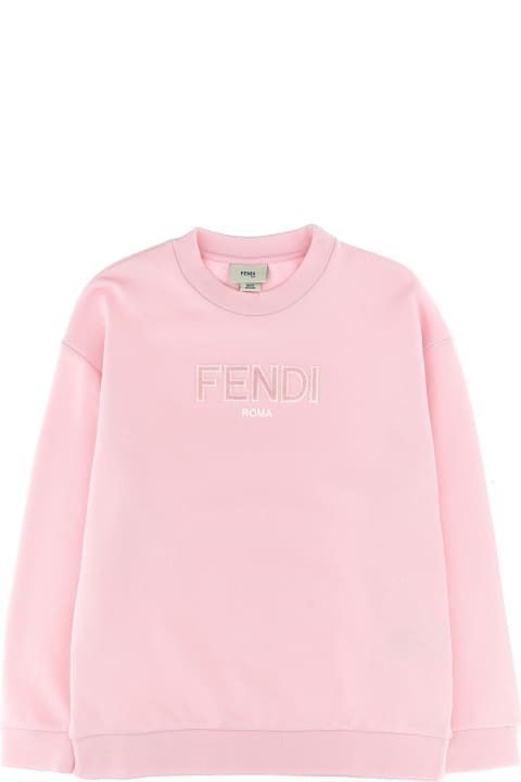 Fendi Sweaters & Sweatshirts for Girls Fendi Flocked Logo Sweatshirt