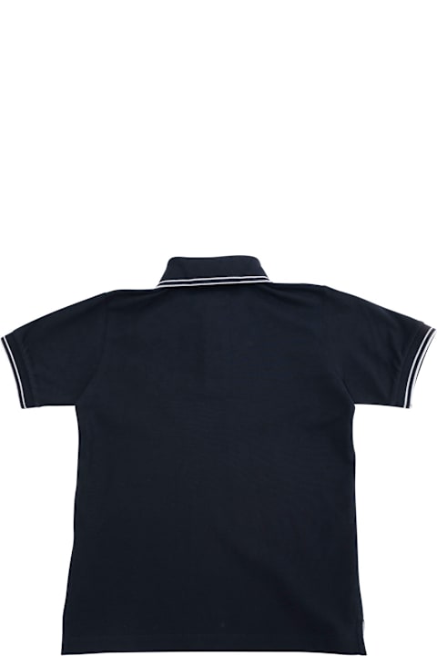 Homeware Stone Island Junior Dark Blue Polo Shirt With Classic Collar And Chest Logo Patch In Cotton Boy