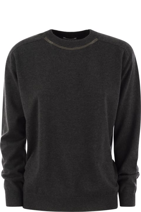 Sweaters for Women Brunello Cucinelli Cashmere Sweater With Neck Jewel