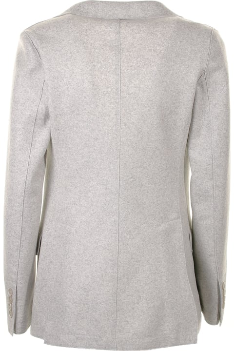 Double-breasted Jacket In Boiled Wool