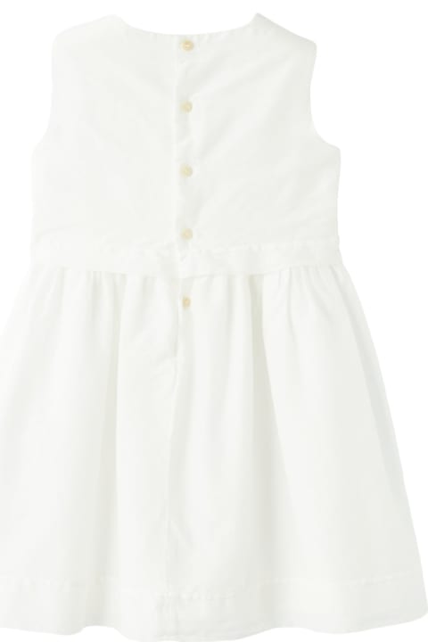 ガールズ ワンピース＆ドレス Il Gufo Sleeveless Dress In White Cotton Voile
