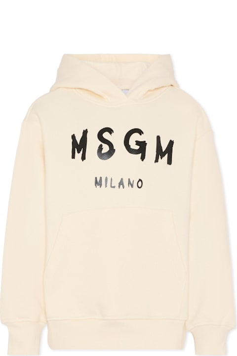 Homeware MSGM Ivory Sweatshirt For Kids With Logo