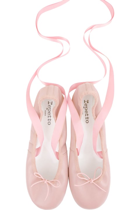 Flat Shoes for Women Repetto 'sofia' Pink Ballet Flats With Ribbon In Leather Woman
